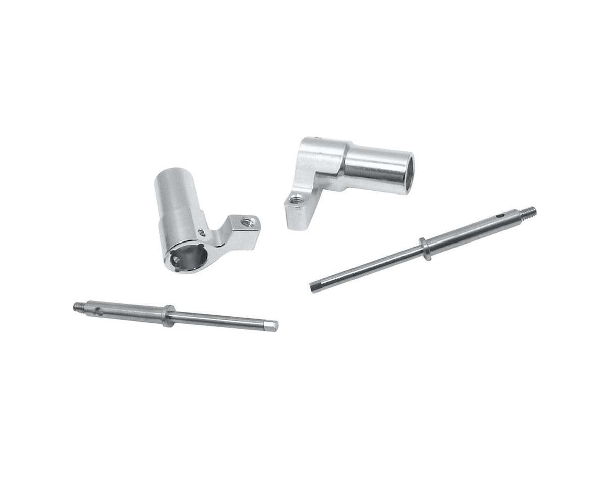 Hot Racing Blue/Silver Aluminum Rear Axle Lock-Out Kit HRAMCC2208