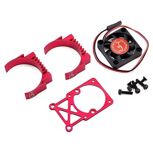 Hot Racing Clip-On Two-Piece Motor Heat Sink w/Fan (Red) HRAMH550TE02