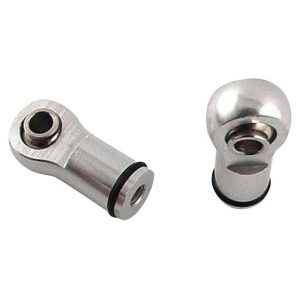 Hot Racing Aluminum Revo Style Ball Shock Ends (Silver) HRARVO154M08