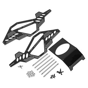 Hot Racing Aluminum Rock Racer Conversion Chassis - Black: Axial AX10 HRASCP14RR01