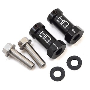 Axial Wheel Hub Extensions w/12mm Hex (Black) (2) (+18mm)
