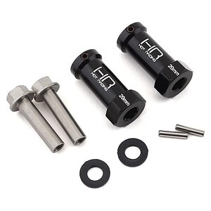 Axial Wheel Hub Extensions w/12mm Hex (Black) (2) (+20mm)