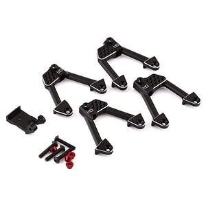 Axial SCX10 II Aluminum Front & Rear Adjustable Shock Towers (Black)