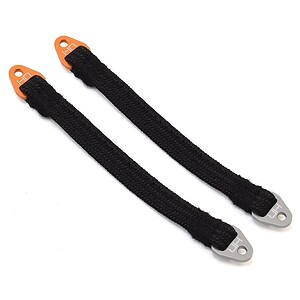 Hot Racing 105mm Suspension Travel Limit Straps (2) (Orange/Silver) HRASLS105T1803