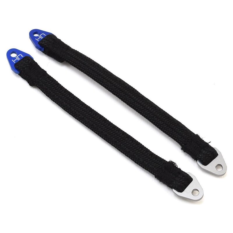 Hot Racing 115mm Suspension Travel Limit Straps (2) (Blue/Silver) HRASLS115T1806