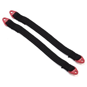 Hot Racing 140mm Suspension Travel Limit Straps (2) (Red) HRASLS140T0202