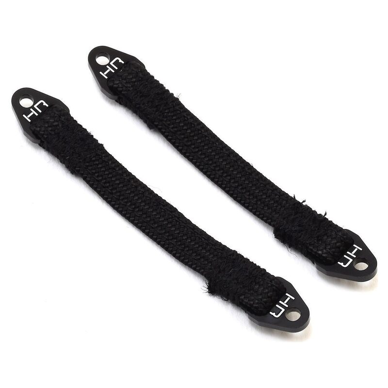 Hot Racing 80mm Suspension Travel Limit Straps (2) (Black) HRASLS80T0101