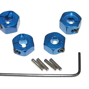 Hot Racing 12mm Traxxas 2WD Aluminum Wheel Hexes (Blue) (4) HRATE1006SL