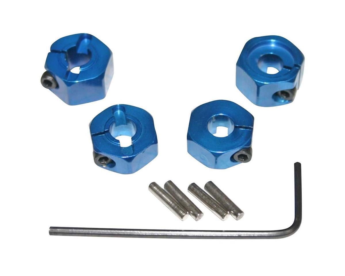Hot Racing 12mm Traxxas 2WD Aluminum Wheel Hexes (Blue) (4) HRATE1006SL