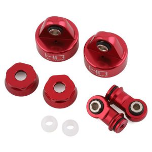 Hot Racing Aluminum Shock Damper Caps & Ends (Red) (2) HRATUDR156CA02