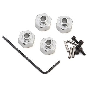 Hot Racing Aluminum 12mm Clamping Hex Wheel Hubs (Silver) (4) HRAWK1008