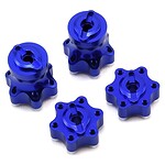 Blue anodized metal lock nuts for RC cars, durable and lightweight, perfect for upgrading RC vehicle performance.