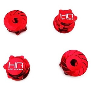 High-quality red aluminum RC car spools for off-road racing. Durable, lightweight, and precision-machined for optimal performance. Perfect upgrade for RC enthusiasts.