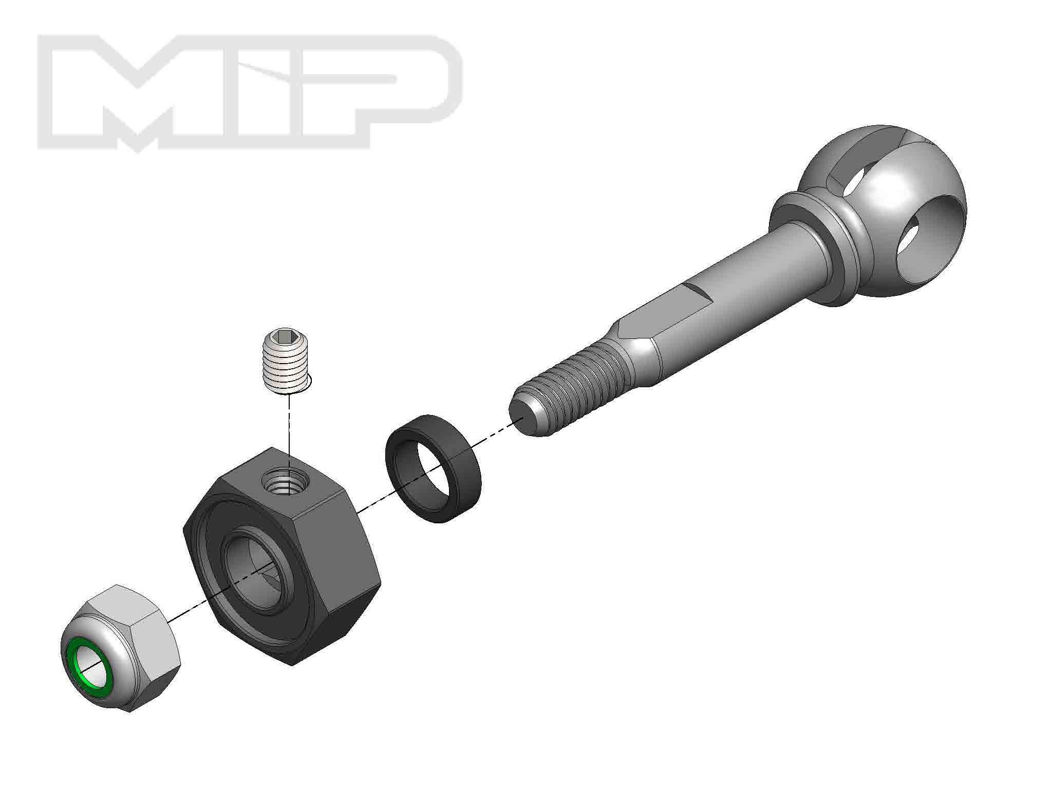 MIP X-Duty CVD Axle 10mm Offset w/ 5mm Bearing MIP18141