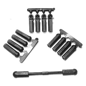 RPM  Long Shank Rod Ends Black (12pcs) RPM73392
