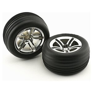 Traxxas Tires & Wheels Glued (2.8) RXT Black/Chrome Anaconda (2WD Elec Rear TSM) TRA5574R