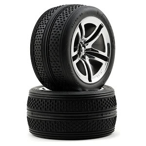 Traxxas Tires and wheels assembled glued (Jato twin-spoke wheels Victory tires foam inserts) (front) (2)