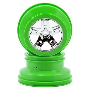 Traxxas Wheels SCT chrome green beadlock style dual profile (2.2 outer 3.0 inner) (2) (2WD front only)