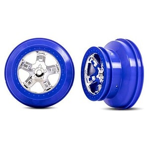 Traxxas Wheels SCT Chrome Blue Beadlock Dual Profile (2.2/3.0 Inner) (2) TRA5868A