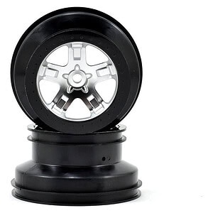 Traxxas Wheels SCT Satin Chrome Black Beadlock Dual Profile (2.2/3.0 Inner) (2) TRA5872X