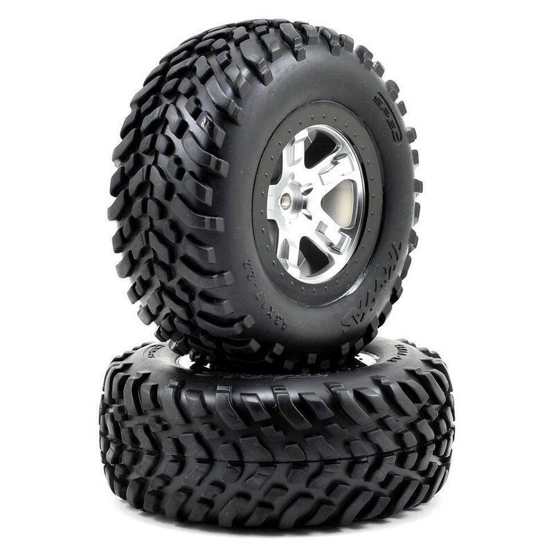 Traxxas Tires & Wheels Assembled Glued (S1) SCT SS Satin Chrome Black Beadlock TRA5873X - tra5873x-jpg Traxxas Tires & Wheels Assembled Glued (S1) SCT SS Satin Chrome Black Beadlock TRA5873X