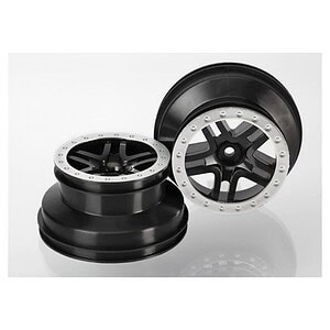 Traxxas Wheels SCT Split-Spoke Black Satin Chrome Beadlock Dual Profile (2WD Front) (2) TRA5886