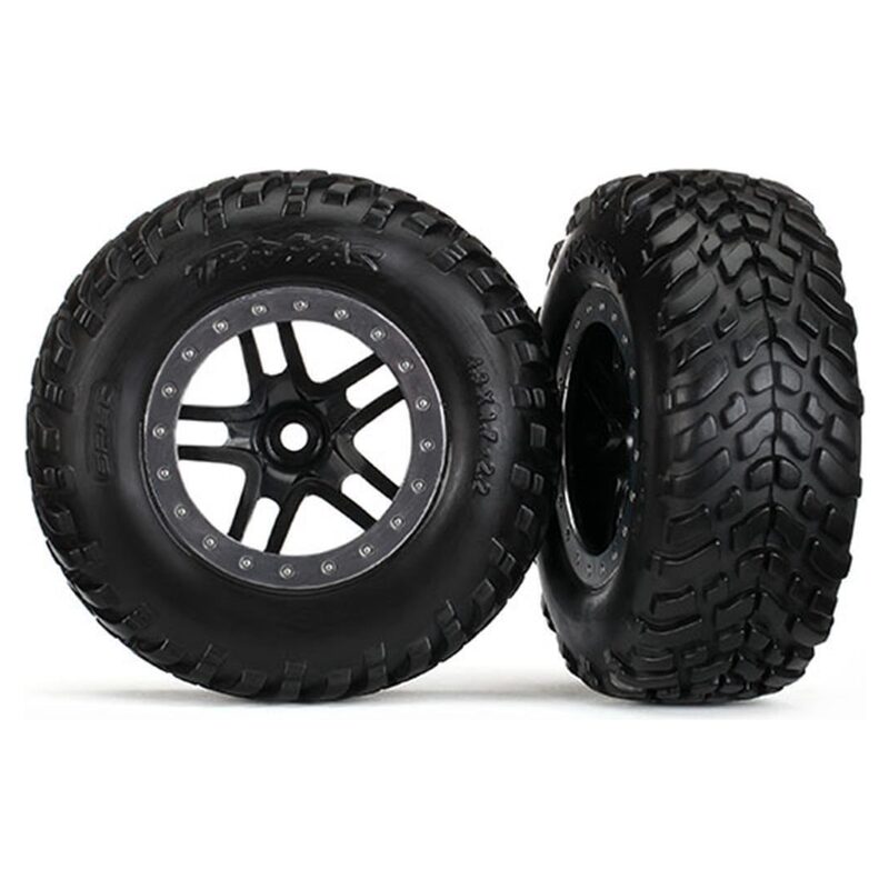 Traxxas Tire and wheel assembled glued Spoke black satin chrome - tra5889r-jpg Traxxas Tire and wheel assembled glued Spoke black satin chrome