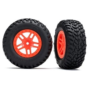 Traxxas Tires & Wheels Glued SCT SS Satin Chrome Black Beadlock Off-Road Racing (F/R) TRA5892