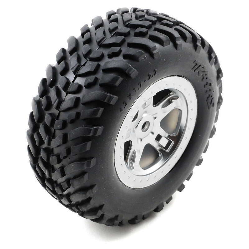 Traxxas Tires & Wheels Glued SCT Satin Chrome Red Beadlock Off-Road Racing (Left/Right) TRA5973 - tra5973-jpg Traxxas Tires & Wheels Glued SCT Satin Chrome Red Beadlock Off-Road Racing (Left/Right) TRA5973