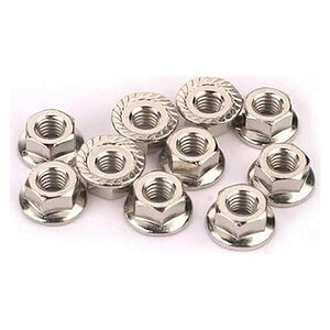 Traxxas Nuts 4mm flanged (10) TRA6135