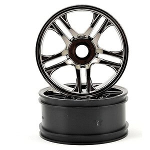 Traxxas Wheels split-spoke (black chrome) (front) (2)