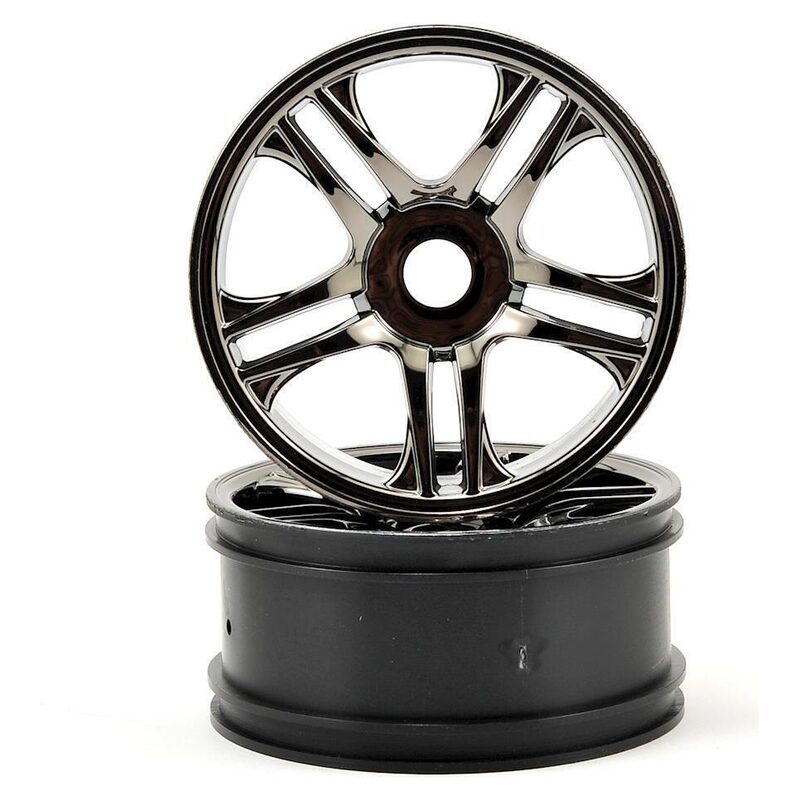 Traxxas Wheels split-spoke (black chrome) (front) (2)