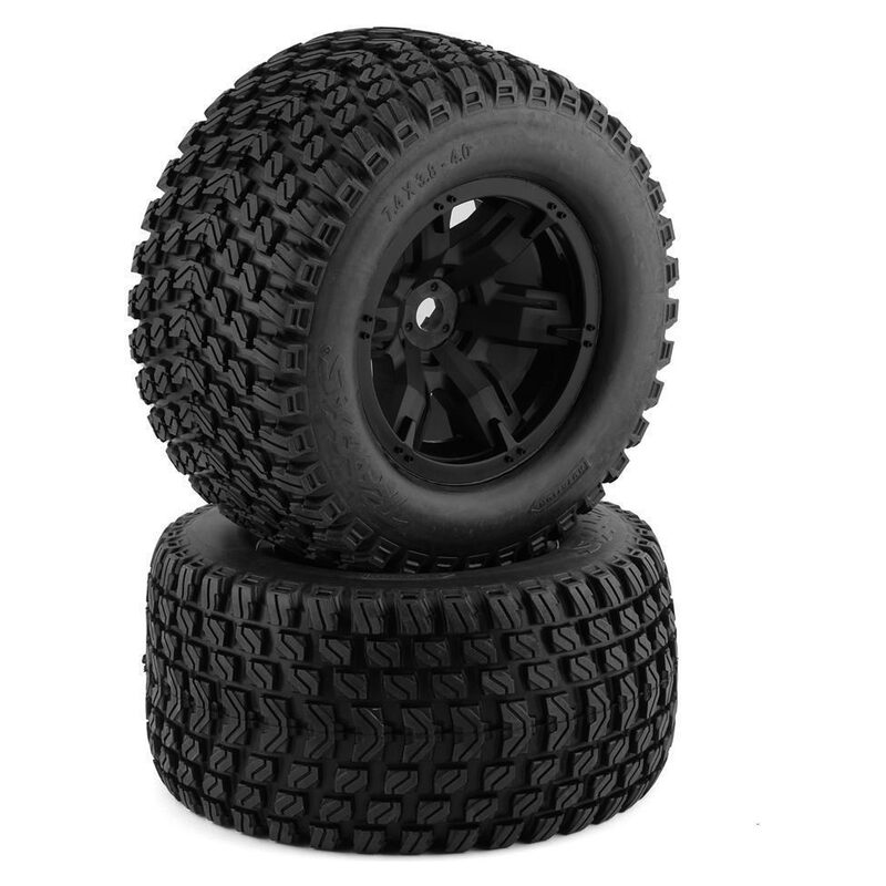 Traxxas Tires and wheels assembled glued (X-Maxx black wheels Gravix tires foam inserts) (left and right)