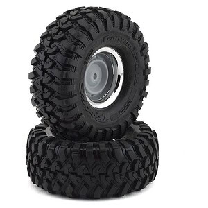 Traxxas Tires and wheels assembled glued (1.9) chrome wheels Canyon Trail