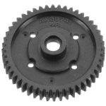 Durable black plastic gear wheel for RC cars, suitable for high-performance upgrades and replacements.
