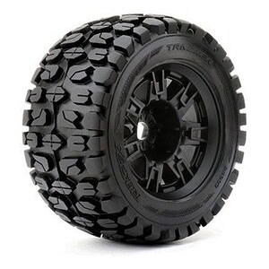 Roapex 1:10 Rhythm Monster Truck Tires Pre-Mounted on Black Wheels (0 Offset