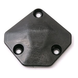 High-quality black RC car motor mount for durability and performance. Perfect for RC racing and hobby builds.