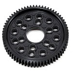 Gearwheel. RC gear retailer and upgrade part for RC cars and trucks, durable black plastic gear with multiple holes.