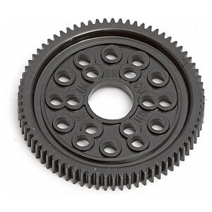 High-quality black gear wheel for RC cars, durable and precise for optimal performance.