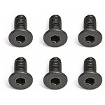 Close-up of black hex socket screws, ideal for RC cars and hobbyist projects.