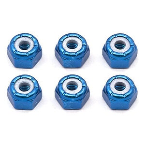 Team Associated 8/32 Aluminum Locknut (Blue Anodized) (6)