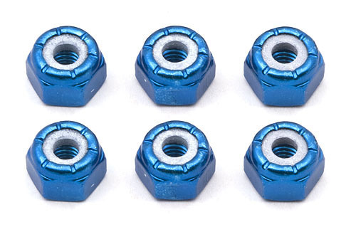 Team Associated 8/32 Aluminum Locknut (Blue Anodized) (6)