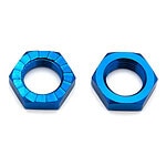 Team Associated 17mm Aluminum Serrated Wheel Hex Nut (Blue) (4)