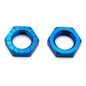 Team Associated 17mm Aluminum Serrated Wheel Hex Nut (Blue) (4)
