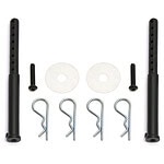 RC car steering knuckle repair kit with metal pins and plastic spacers for RC car upgrades and repairs.