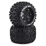 Two rugged RC car tires with deep treads for off-road adventures and durability.