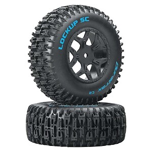 Duratrax Lockup SC Tire C2 Pre-Mounted - Losi Ten SCTE 4x4 (2)
