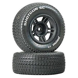 Duratrax Shotgun SC Tire C2 Pre-Mounted Front - Black (2) (Fits Slash)