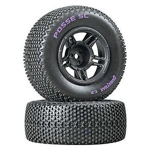 Duratrax Posse SC Tire C2 Pre-Mounted Front - Black (2 Piece)