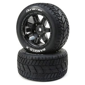 Duratrax Bandito X Belted Pre-Mounted Tires - Black